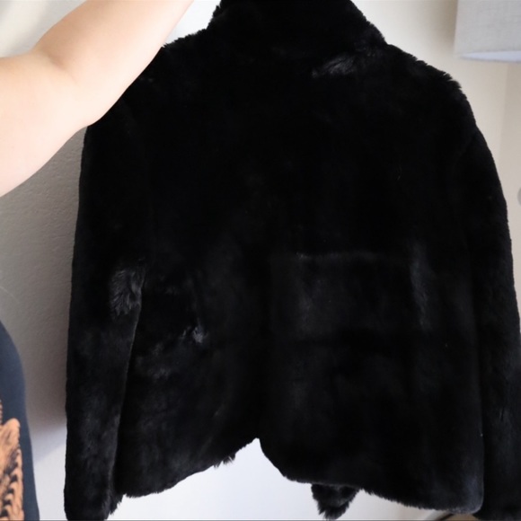VS 2018 FASHION SHOW BLACK FAUX FUR COAT JACKET - Picture 2 of 3